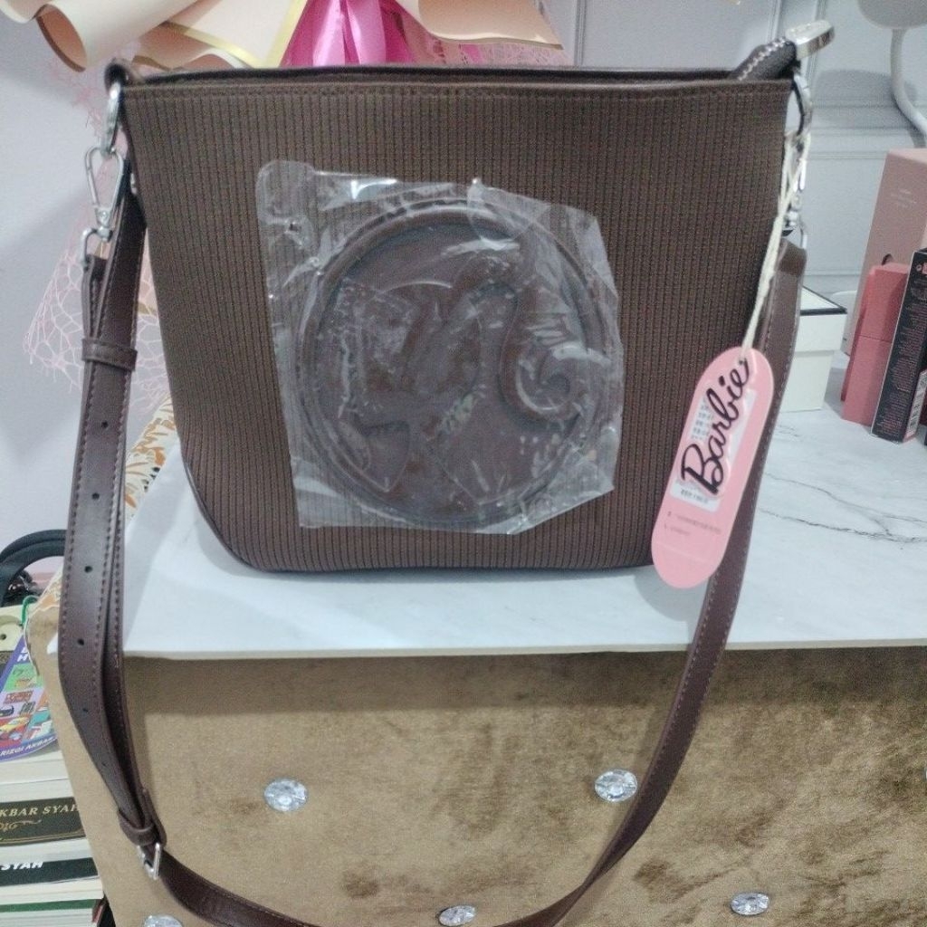 Tas import barbie kuncir mini warna mahogani