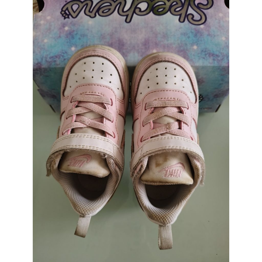 Sepatu Anak Nike Court Borough Low Recraft White/pink