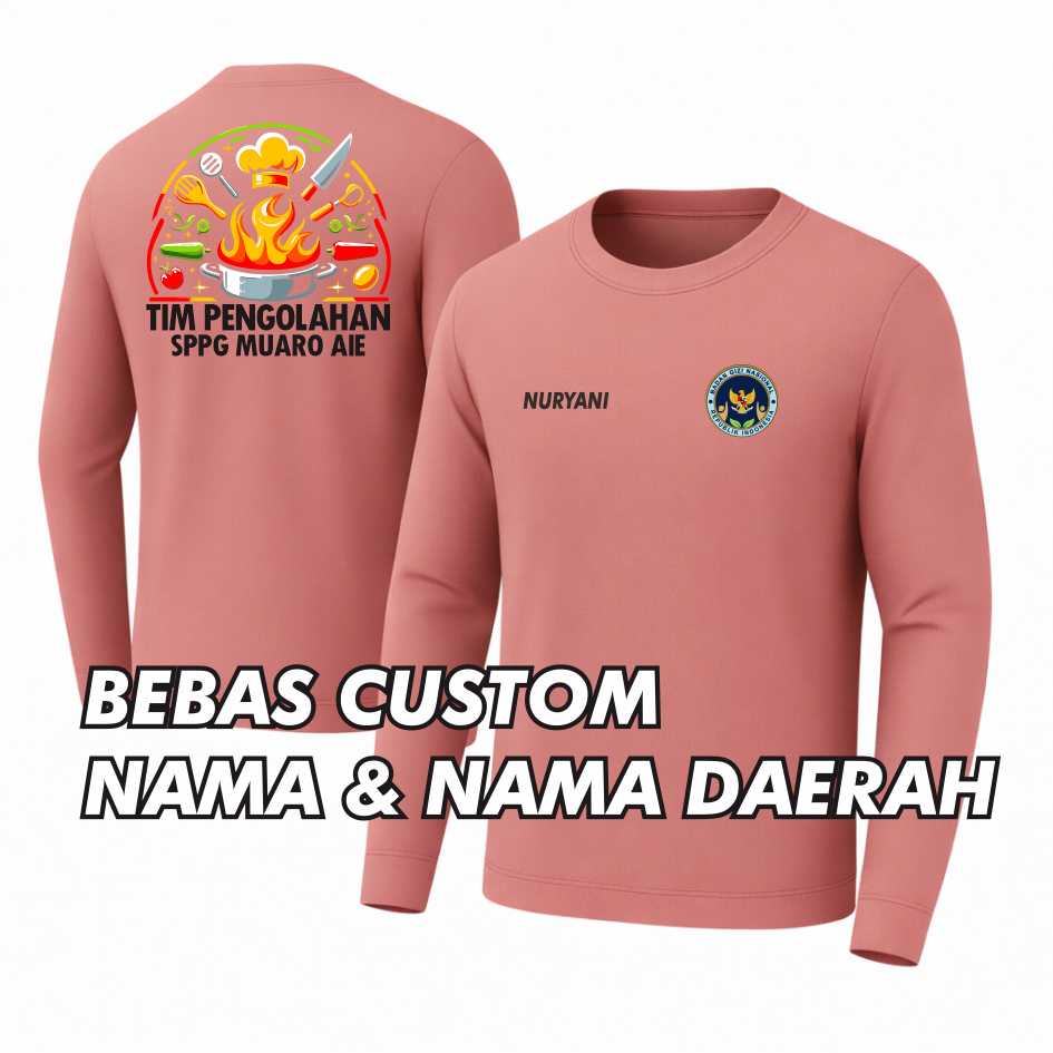 KAOS TEAM PENGOLAHAN - Kaos SPPG Resmi Program Makan Bergizi Gratis Nasional | Baju Kerja Lapangan T