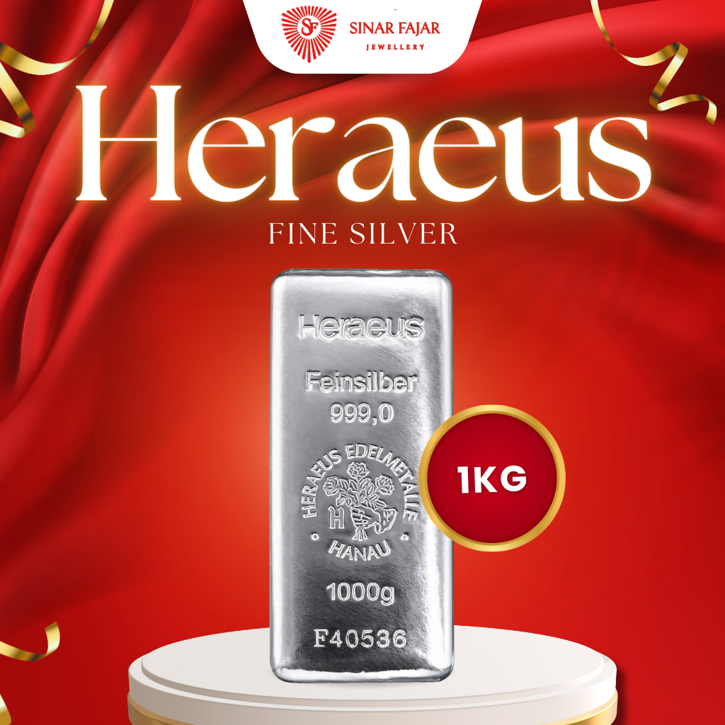 Heraeus Silver Bar Perak 999 1Kg Pure Silver