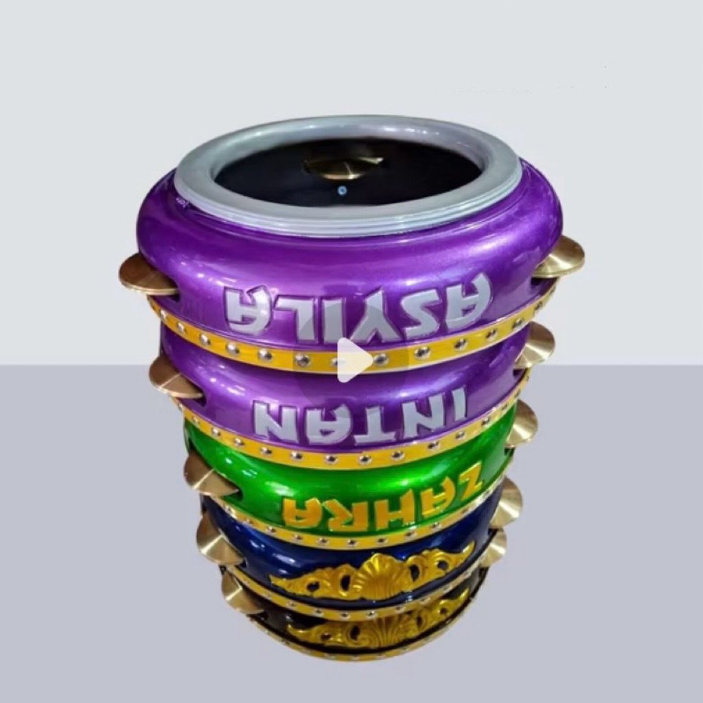 Rebana Hadroh Ukir Nama Grup Rebana Hadroh Jepara Asli Satuan Berkualitas ukuran 30 Kecrik Kuningan