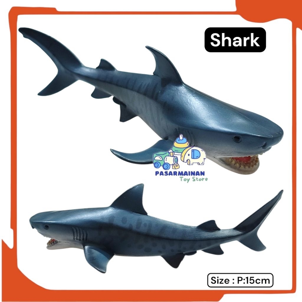 Mainan Hewan Laut Hiu Macan Tiger Shark Simulasi Binatang Laut
