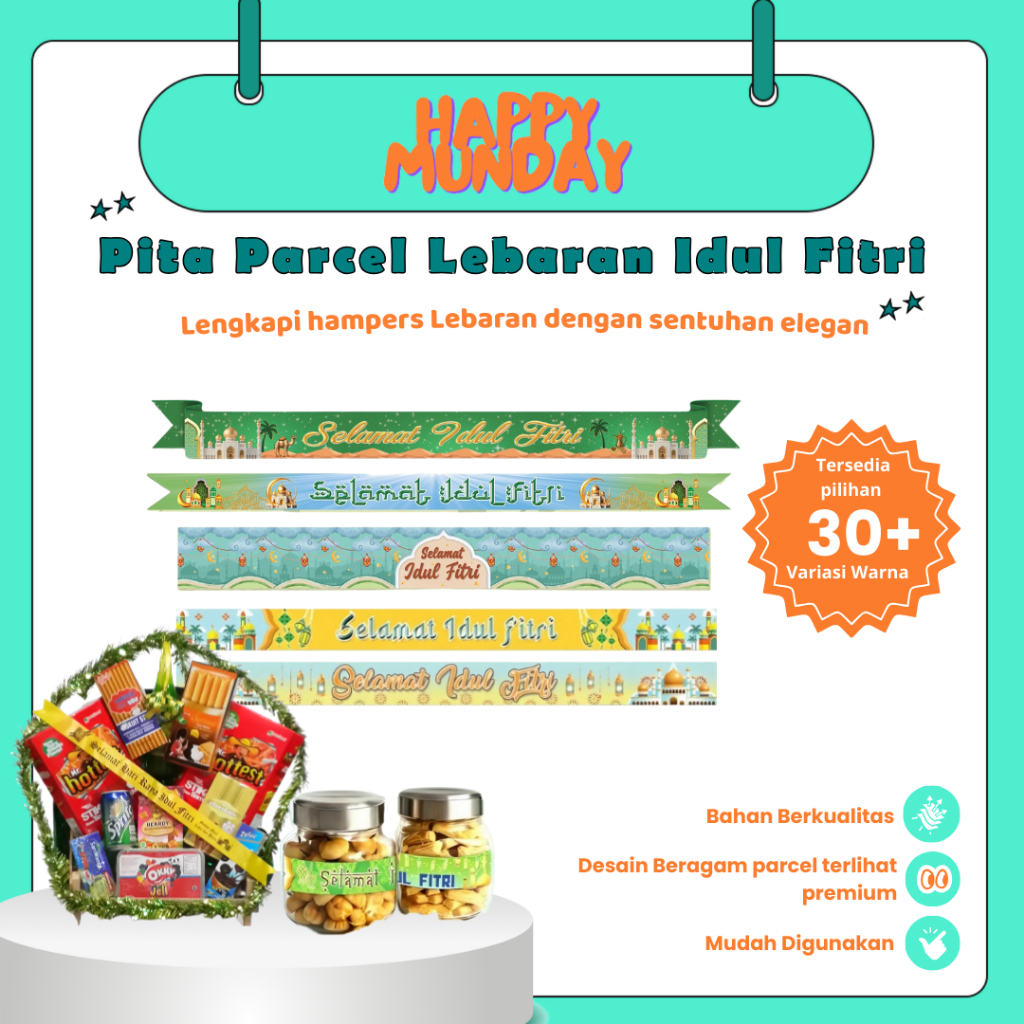 Happymunday Pita Selempang Untuk Parcel Lebaran Idul Fitri