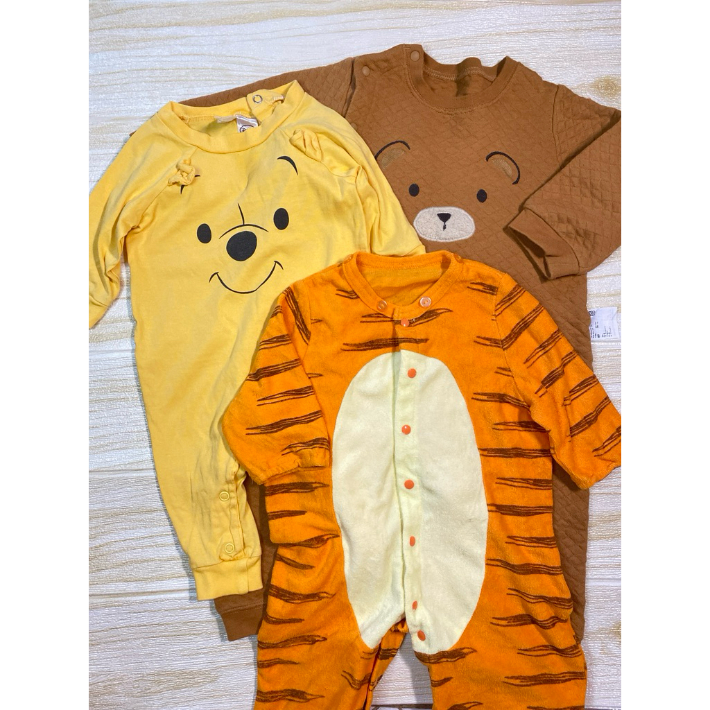 jp jumper romper panjang bodysuit karakter baby bayi branded Hnm Uniqlo Disnoy size 50 60 80 nb newb