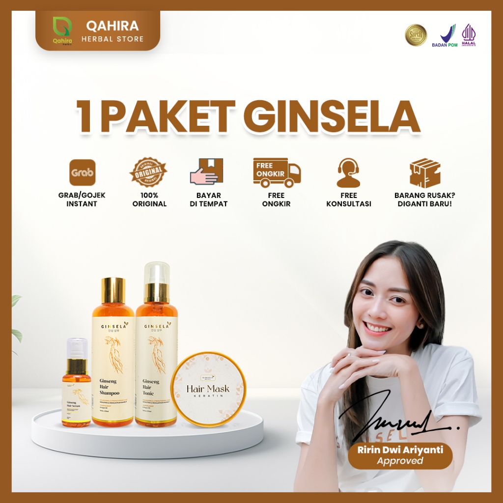 Ginsela 1 Botol Hair Shampoo | Shampo Mengurangi Ketombe Shampo Ampuh Meredakan Rambut Rontok
