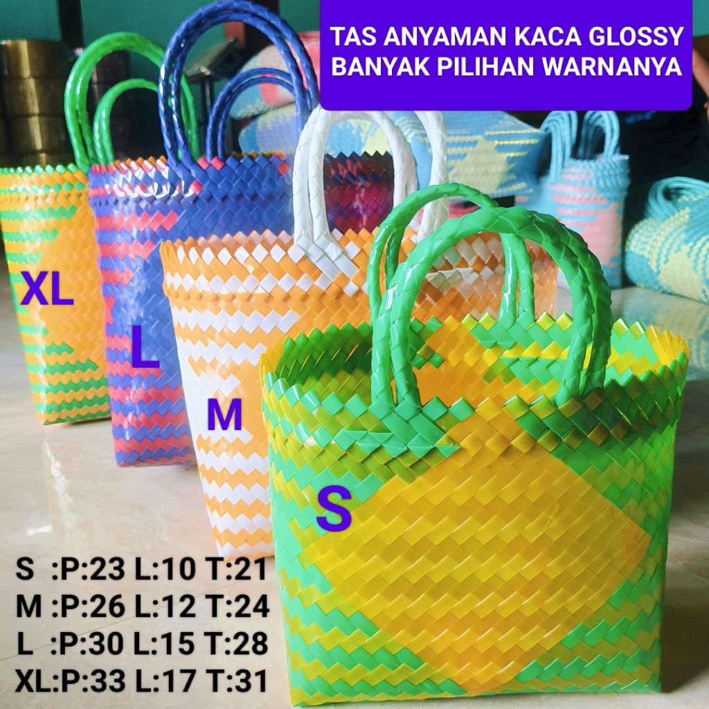 Tas Anyaman Plastik KACA A  /  Tas Anyaman Plastik  Kaca GLOSSY/ Tas Anyaman Plastik / Tashajatan/Ta
