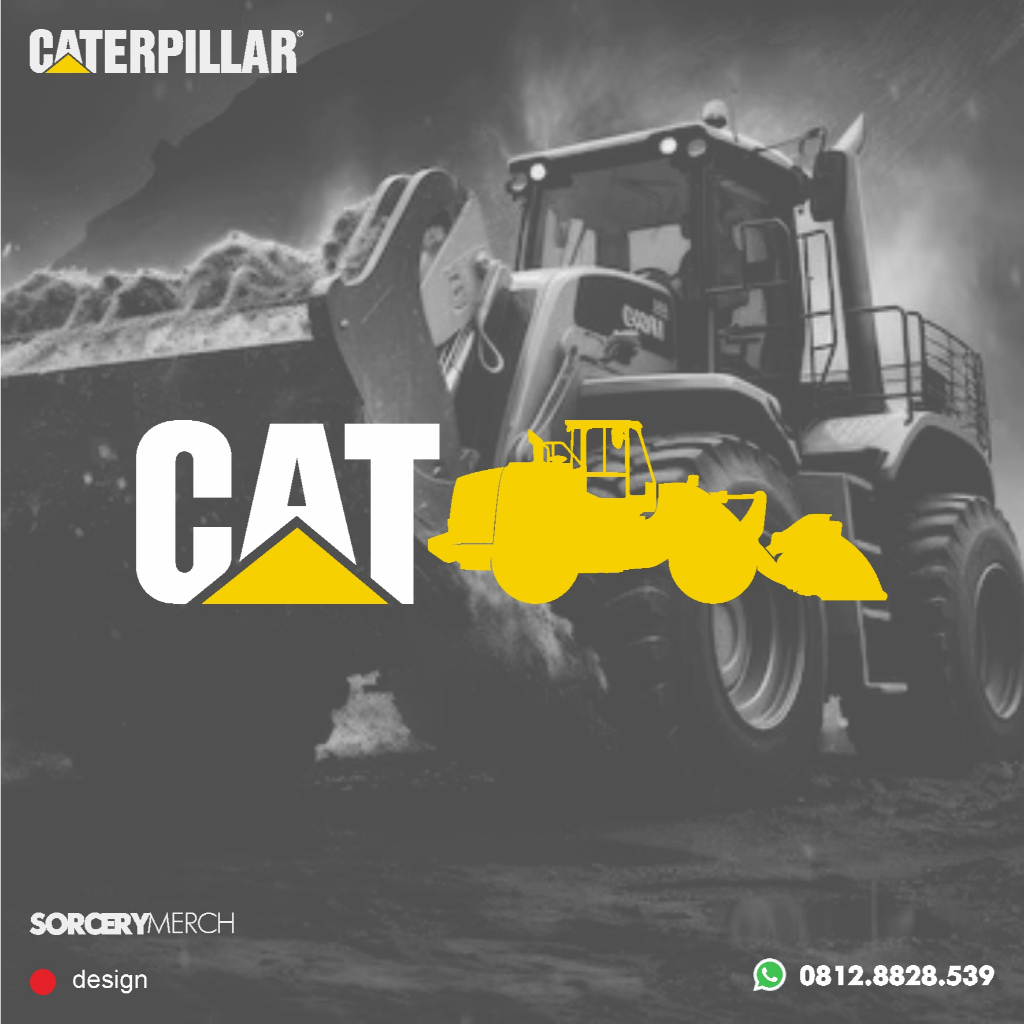 CATERPILLAR logo construction vehicles (Wheel Loader) Cutting Stiker