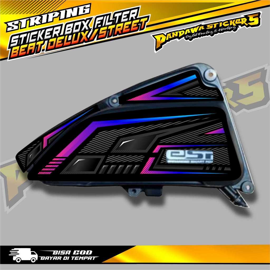 STICKER BOX FILTER BEAT DELUXE - STREET / STRIPING PELINDUNG BOX FILTER BEAT DELUXE - BEAT STREET