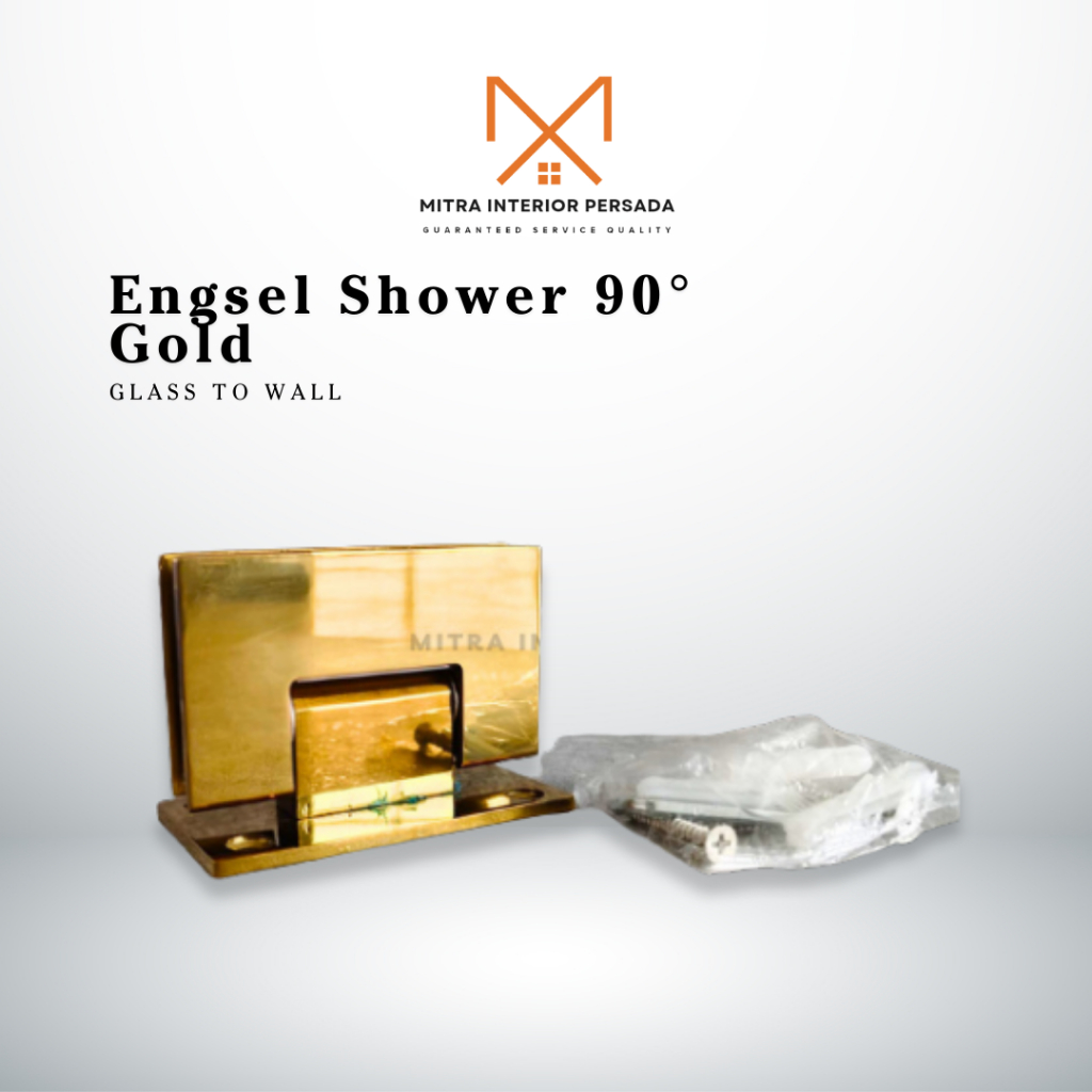 ENGSEL PINTU KACA SHOWER GOLD / PINTU KACA KAMAR MANDI (ENGSEL SHOWER GLASS TO WALL ) 90 derajat