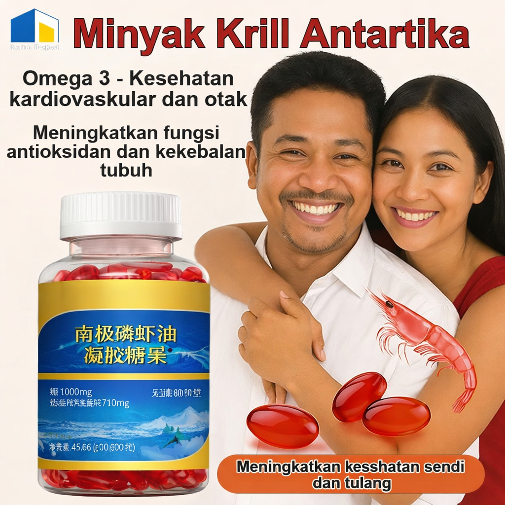 100% Asil[Beli 2 Gratis 3]minyak Krill Oil 60 Kapsul Minyak Ikan Laut Dalam Asli Kapsul Lunak Minyak