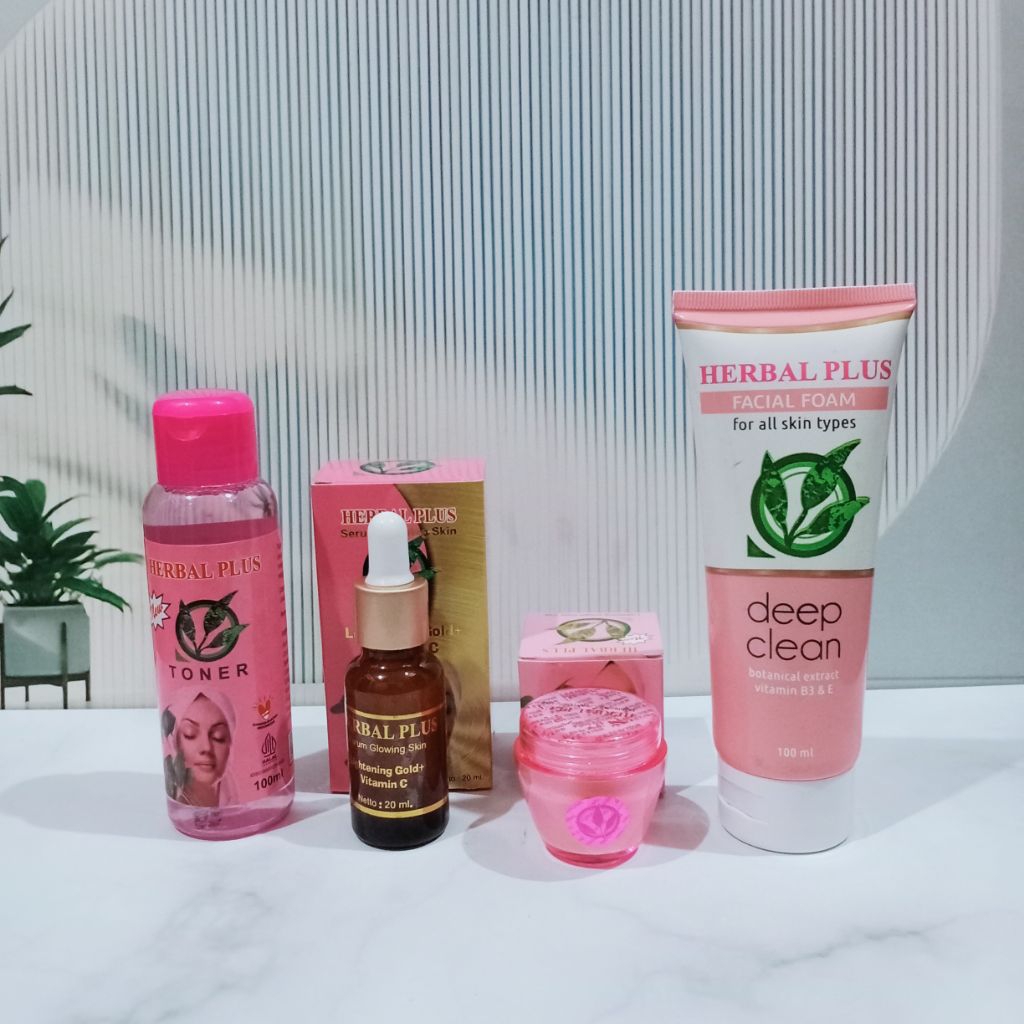 Paket 4in1 Herbal Plus Lightening Cream ( Cream,Toner,Sabun,Serum ) Bpom