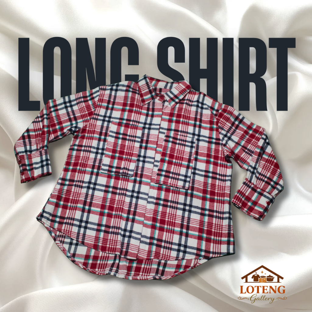 [PRELOVED CLOTHING] BAJU TOP FLANEL KOTAK MERAH HITAM COLLAR | SIZE ANAK / REMAJA / DEWASA | UNISEX 