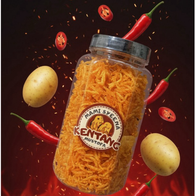 Kentang Mustofa Mami Syeena - Pedas Manis & Teri Kacang - Pedas Daun Jeruk - Original