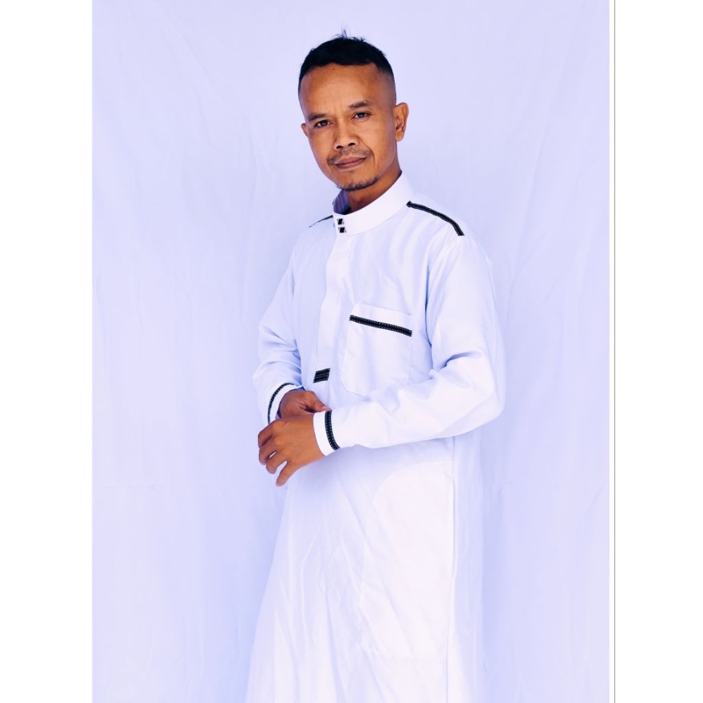 Jubah muslim gamis pria muslim jubah pria dewasa lengan panjang kombinasi  premium JUBAH IN kekinian