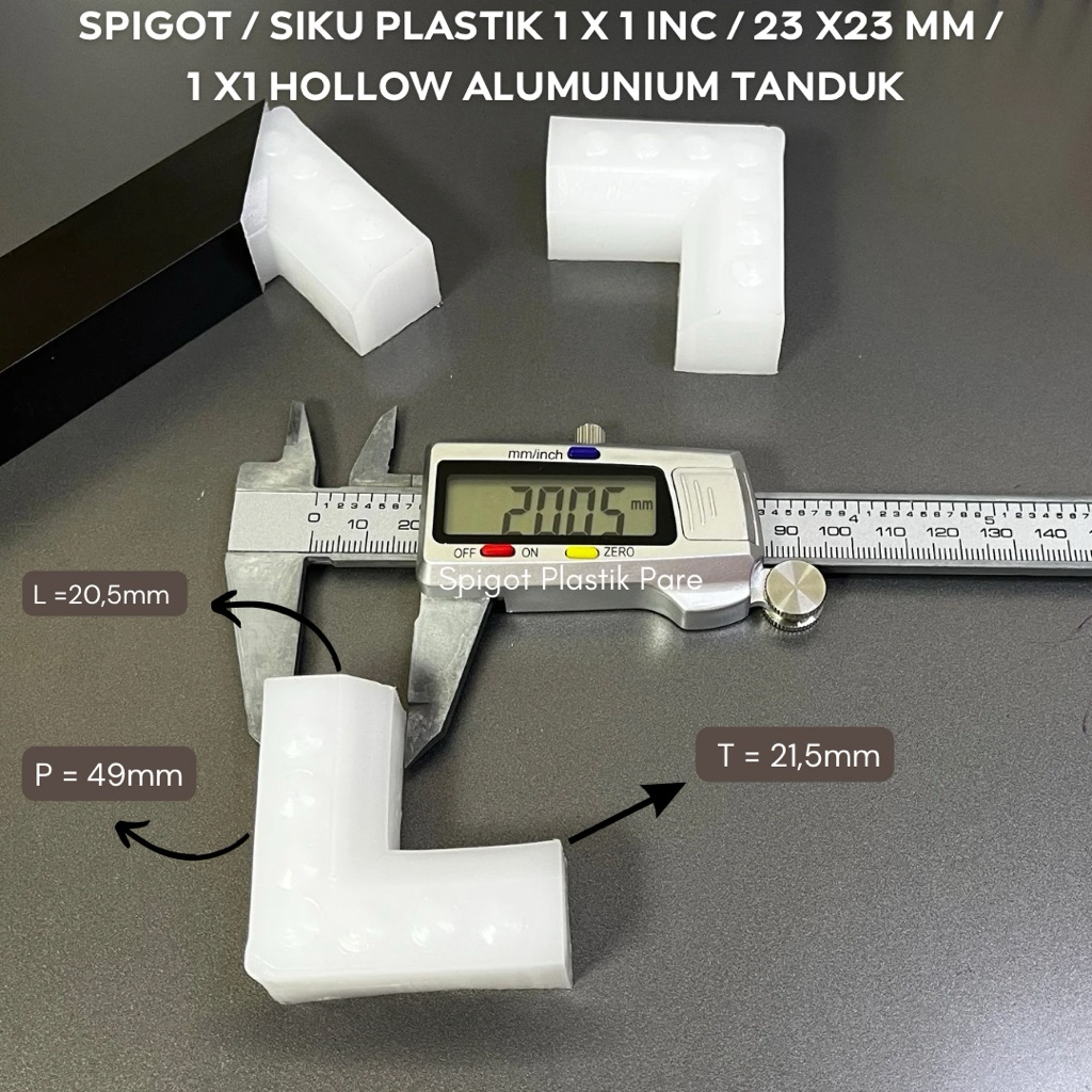 SPIGOT / SIKU PLASTIK 1 x 1 inc atau 23 x 23 mm / HOLLOW ALUMUNIUM TANDUK
