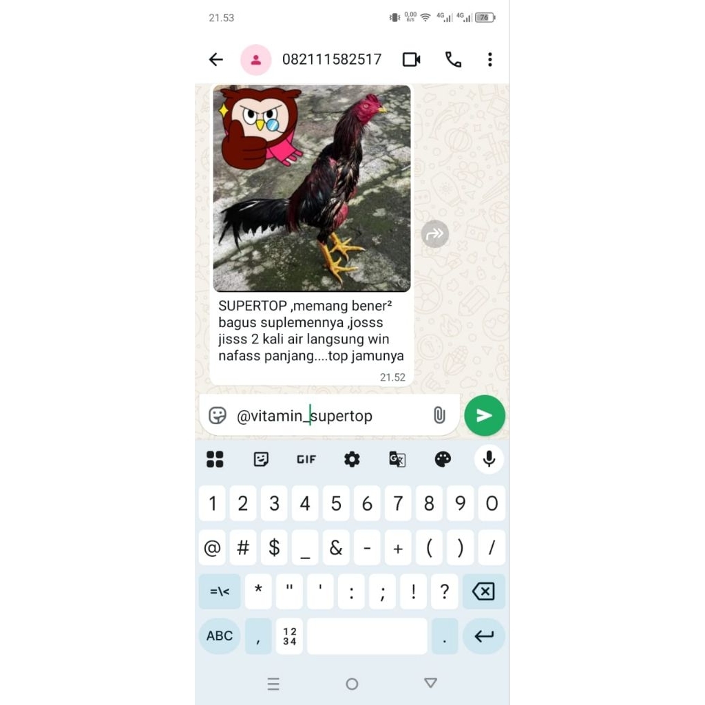 SUPERTOP VVIP Jamu Doping Ayam Laga Meningkatkan Daya Tahan Tubuh & Kinerja Ayam Pejantan Obat Hewan