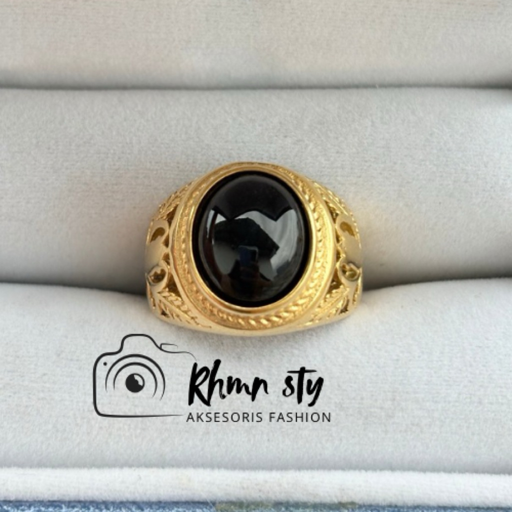 cincin batu kecubung tanduk size kantoran