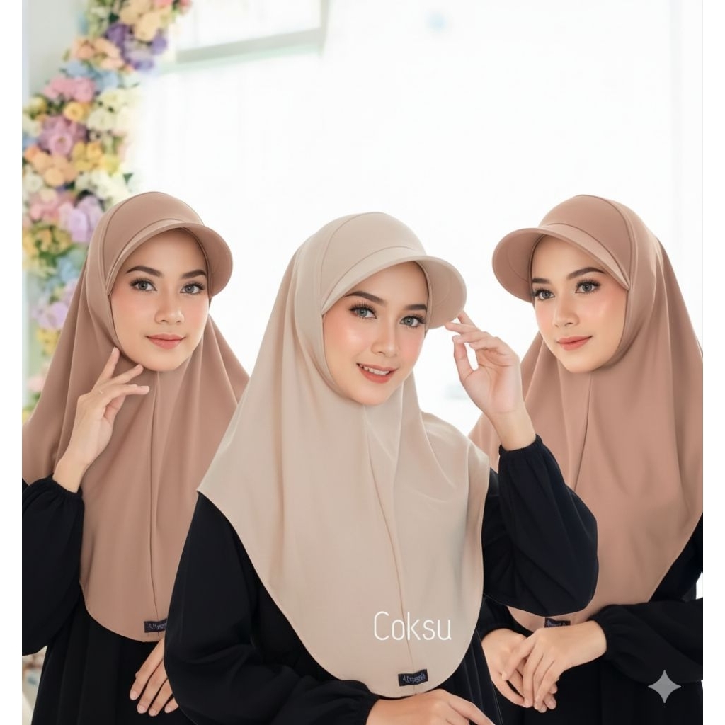 Hijab Sport Topi, Hijab Olahraga Anti panas Size L,Baju olahraga muslim Wanita