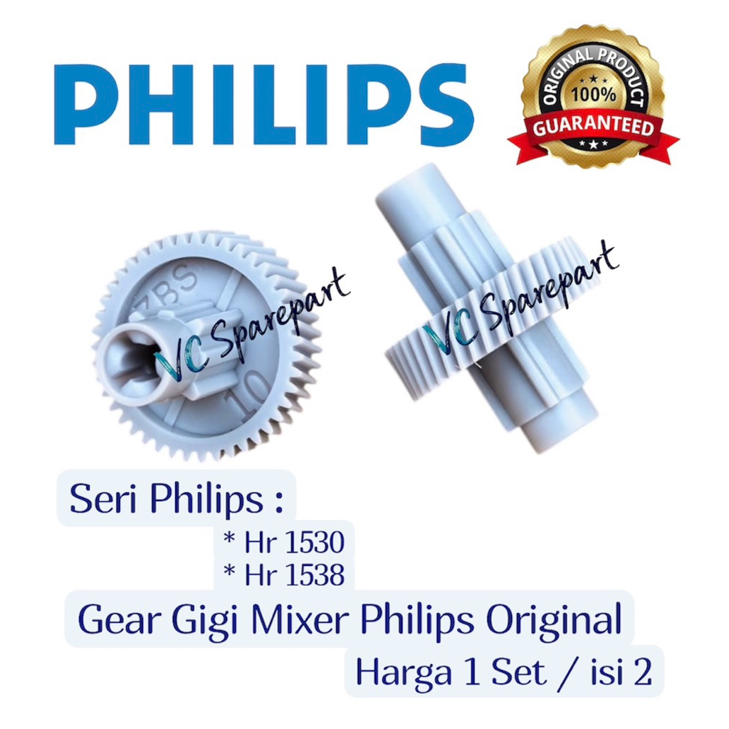 Gigi Mixer Philips Hr 1538 Original Set 2 Pcs - Gear Mixer Philips Cucina