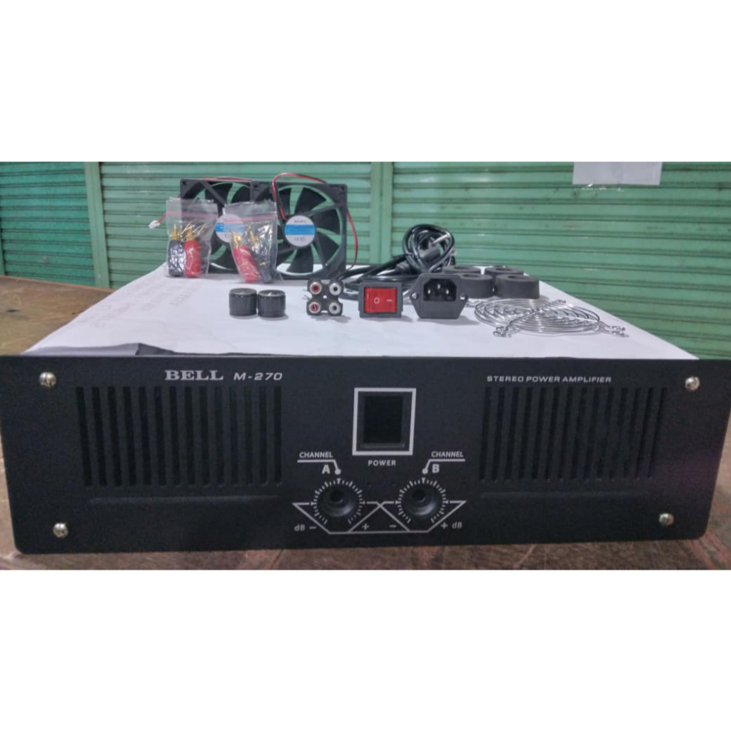 (42cm x 36cm x 12cm) Box / Casing Power Amplifier Stereo Bell M-270 + Aksesoris Komplit Kualitas Bia