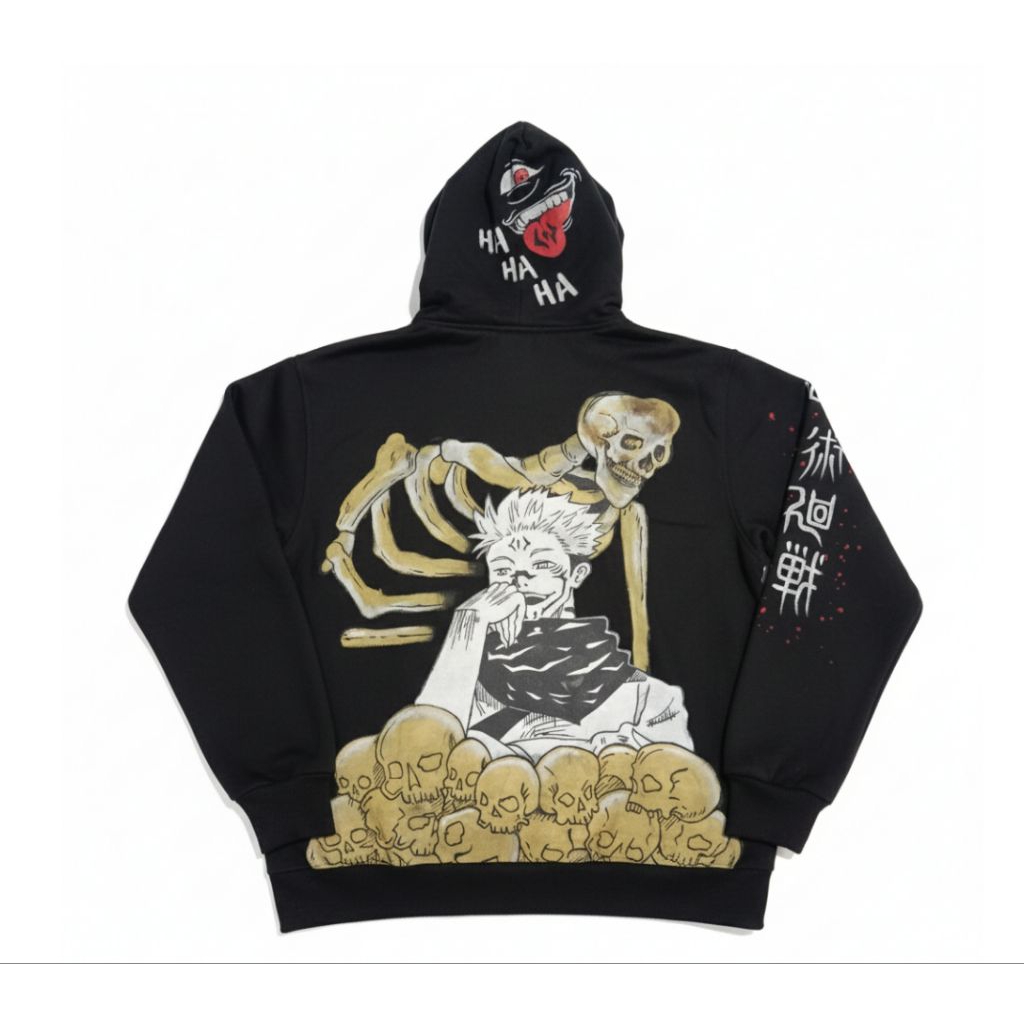 Jaket hoodie lukis Sukuna Jjk