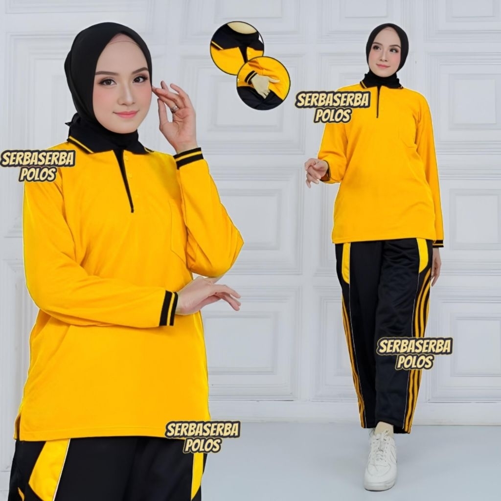 Setelan Kaos Kerah Lengan Panjang / Kaos Kerah 1 Set / Seragam Olahraga
