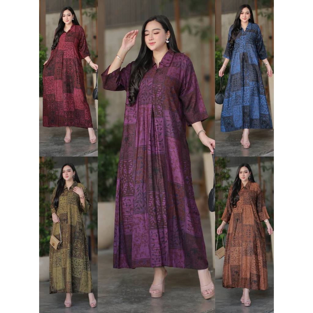 MF - Livia Dress Rayon Premium Jumbo Dres Rayon Busui Friendly LD 120 CM