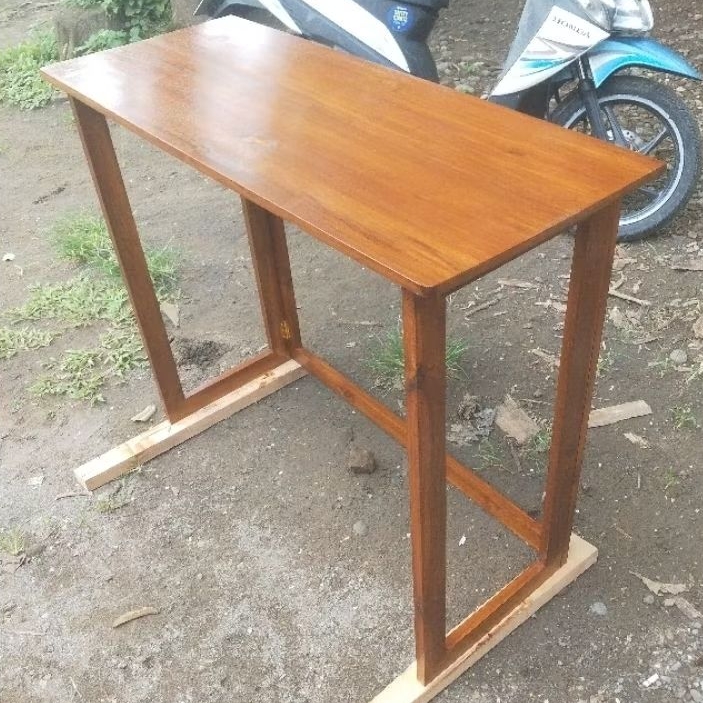 meja lipat kayu jati asli/meja kerja/meja belajar/meja serbaguna kayu jati