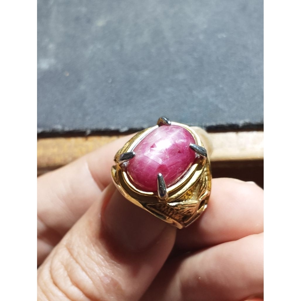 cincin ruby star besar ring titanium