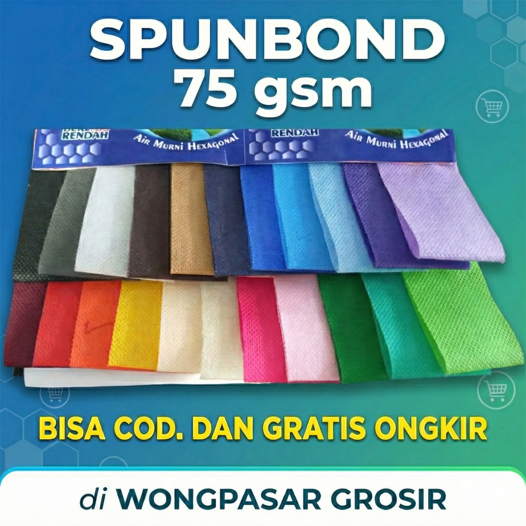 Kain Sponbun Kain Spunbond Polos 75 gsm, meteran lebar 160 cm