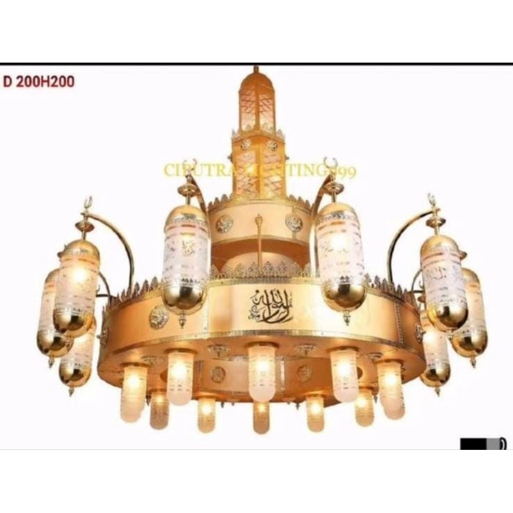 Lampu Gantung Hias Klasik Turki Kubah Masjid Nabawi Lafadz Diameter 200 Cm Mewah "PROMO"