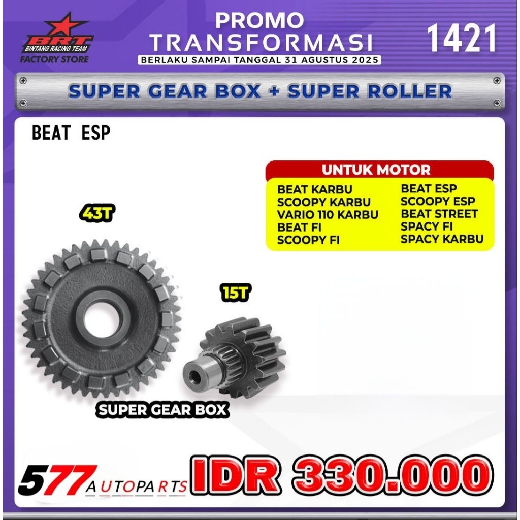 Super Gear Box 43T 15T BRT Honda Series