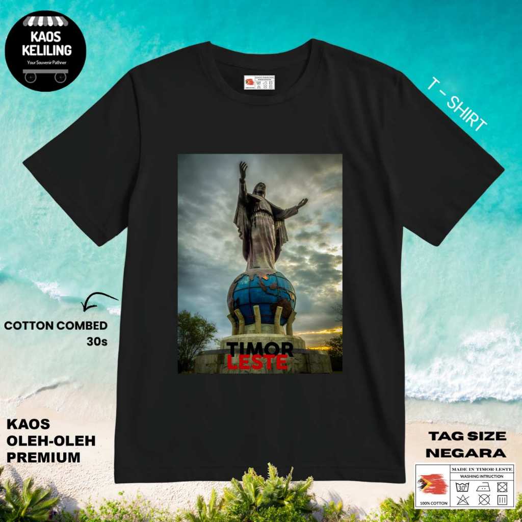 BAJU KAOS OLEH OLEH TIMOR LESTE 4 PAKAI TAG NEGARA ASAL COTTON 30S SOUVENIR PREMIUM GIFT