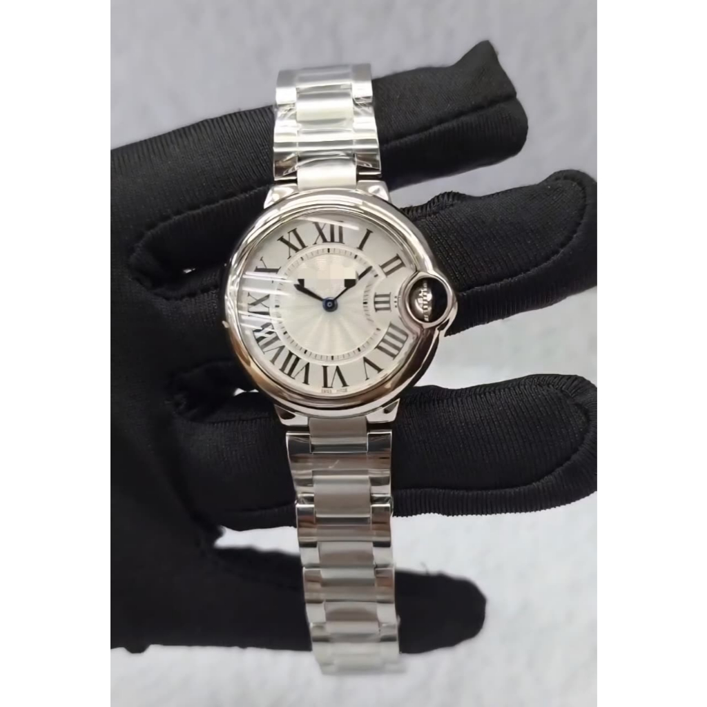 Jam tangan Luxury TIER 5 Ballon Bleu 33mm automatic midsize silver, silver dial SWISS AF Factory Aut