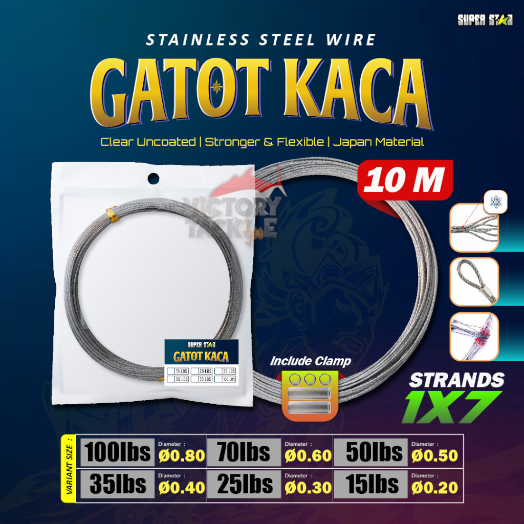 SUPER STAR KAWAT STAINLESS STEEL SS 304 – HARD & SOFT WIRE KAWAT JIG & LEADER IKAN PREDATOR Victory 