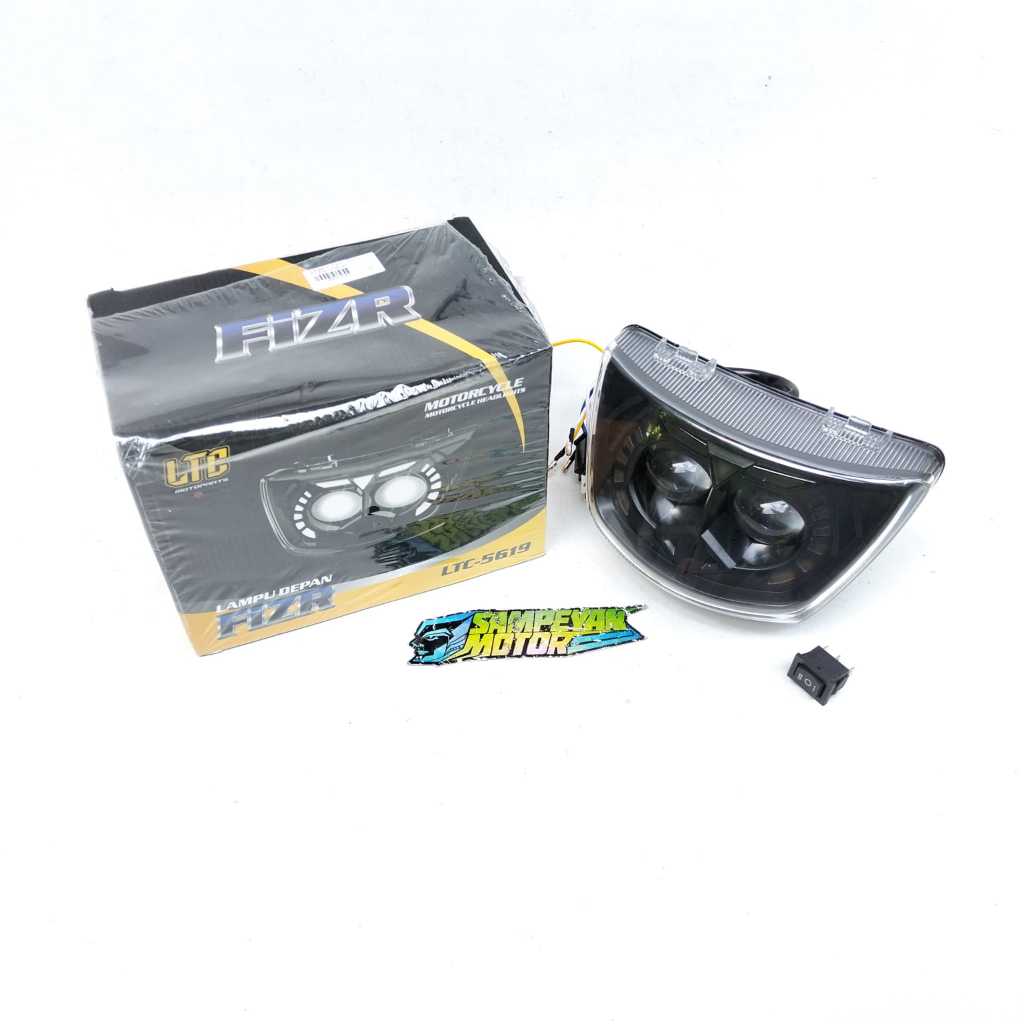 Headlamp Refektor Lampu Depan Variasi Daymaker LED Yamaha Fiz R F1zr Vega R Lama 2 Mata Nyala Terang