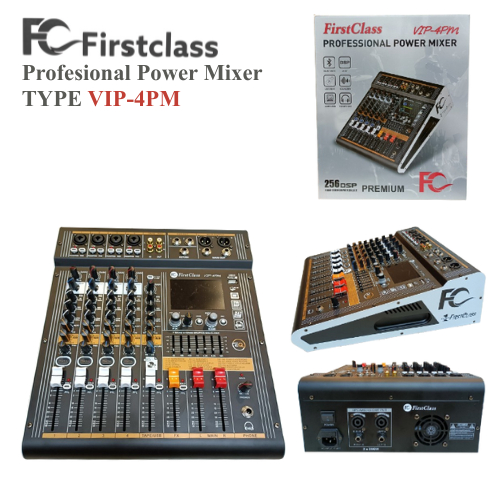 Profesional Power Mixer Firstclass VIP-4PM suport Bluetooth USB Equalizer DSP 24 dan komputer