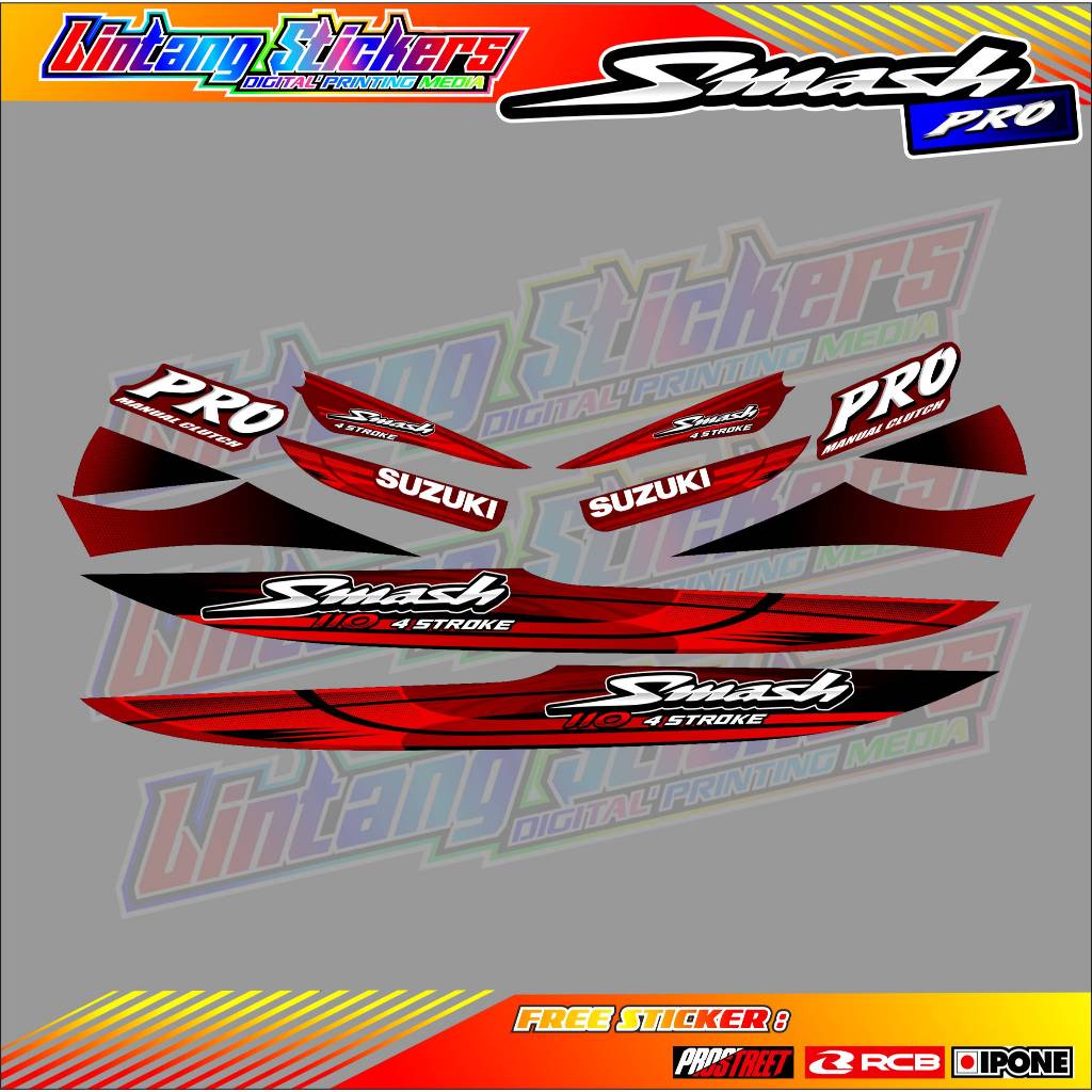 STRIPING VARIASI SUZUKI SMASH 110 PRO / STICKER LIST VARIASI MOTOR SMASH 110