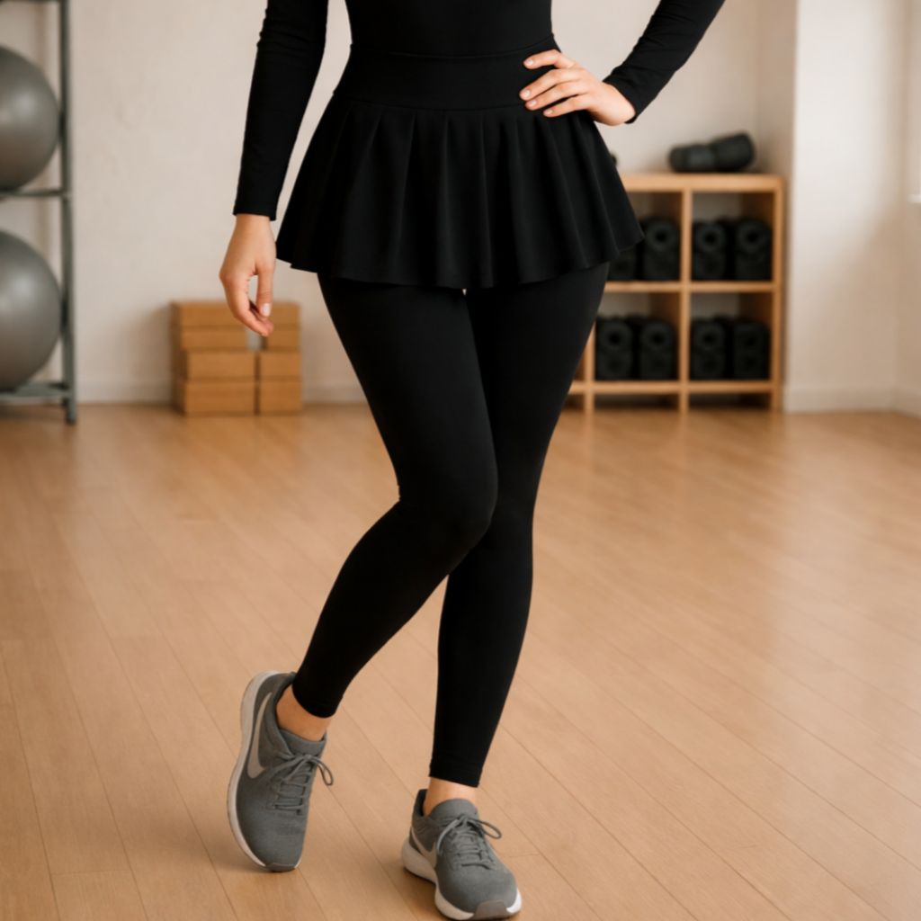 Rok Leging Olahraga Wanita Rempel Full Bahan Spandex Jersey Sport Indoor Outdoor Jumbo