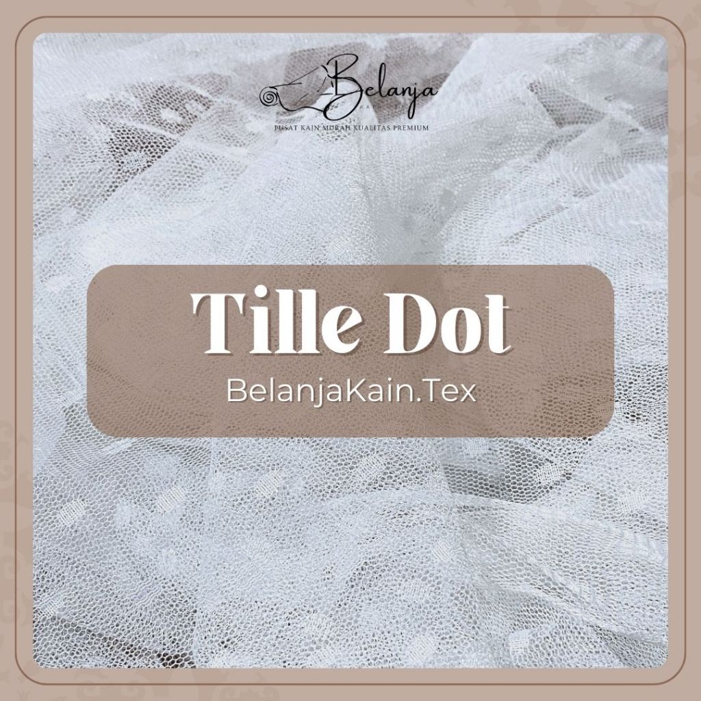 Kain Tile Dot Lembut / Soft Tule Motif Polkadot / Tulle soft polkadot kain Per 50cm