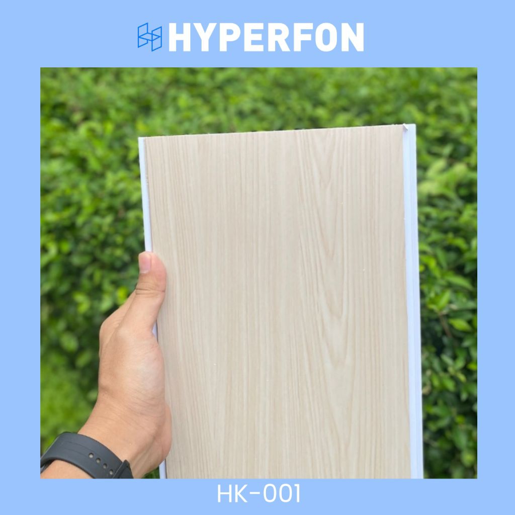 Hyperfon Plafon PVC TACO Serat Kayu Doff Matte HK001 White Acacia