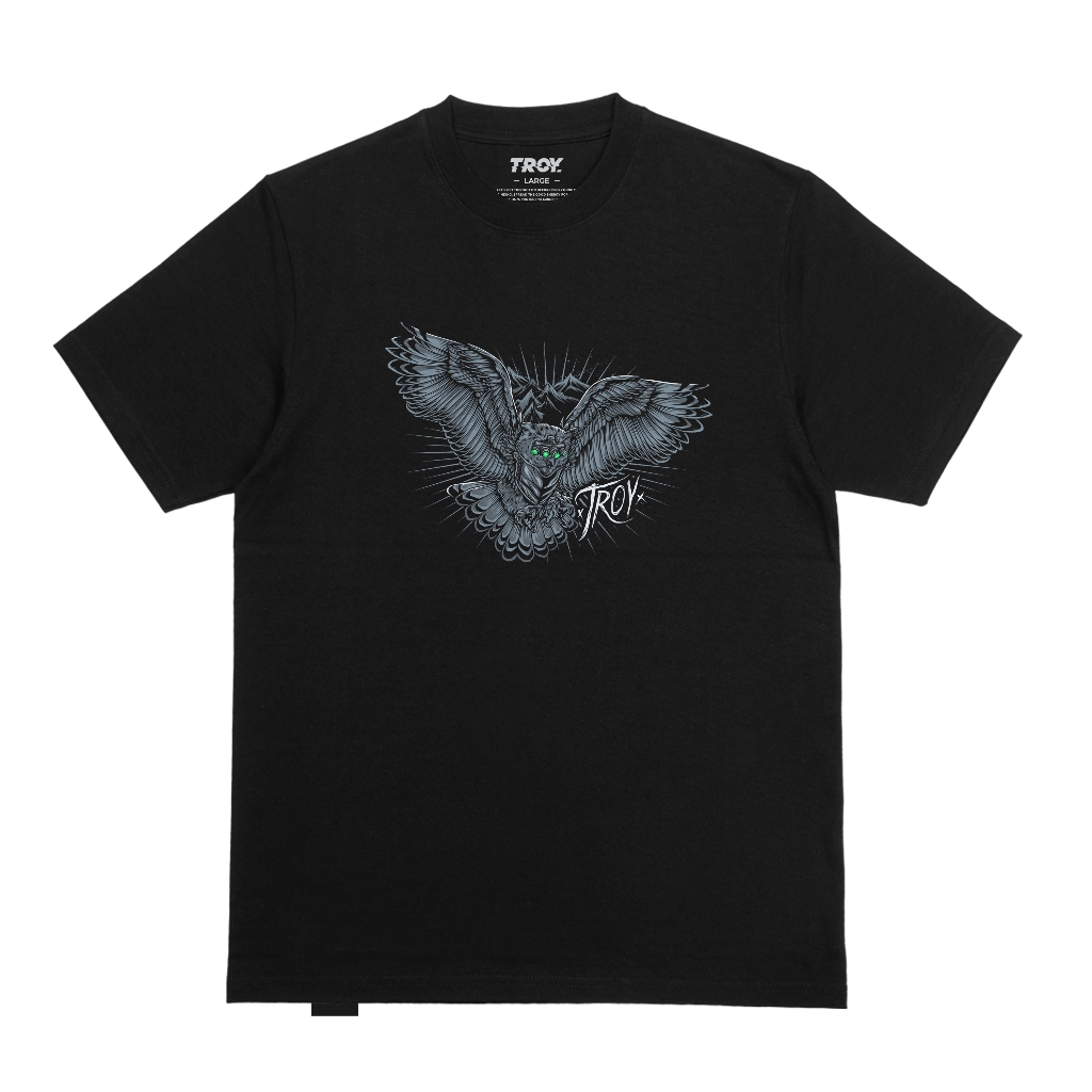 Troy Company Tshirt Black Owl Lamp - Kaos Lengan Pendek Kaos Hitam MTD 3530