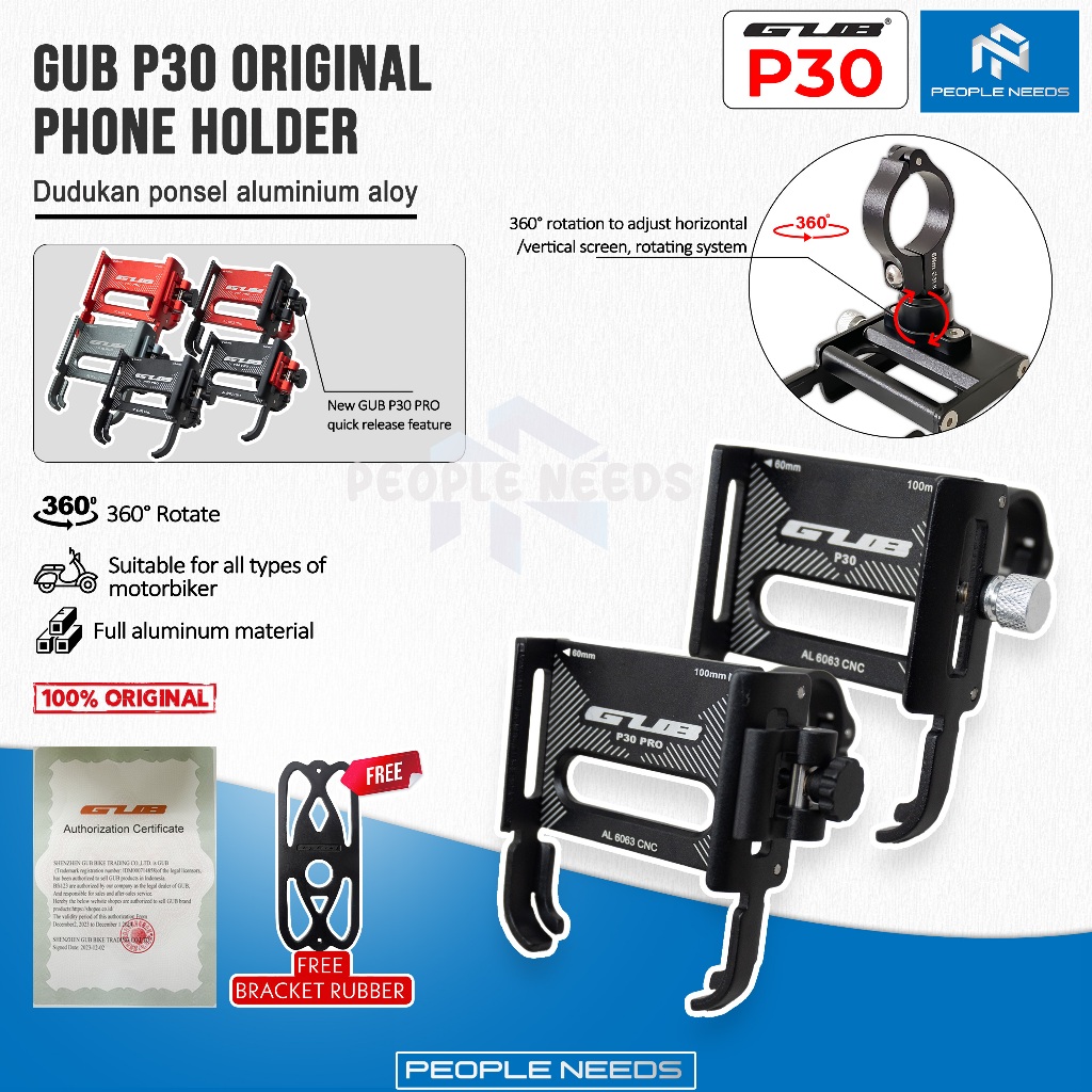 GUB P30 / GUB P30 PRO Original Holder Handphone Dudukan Ponsel Aluminium Aloy