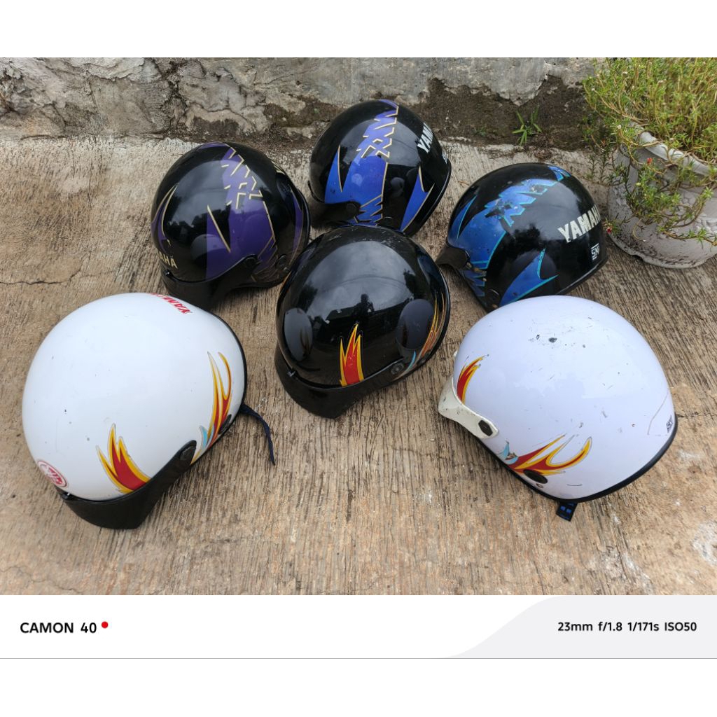 HELM JADUL YAMAHA RX KING HITAM BIRU + BIAYA ADMIN SHOPEE