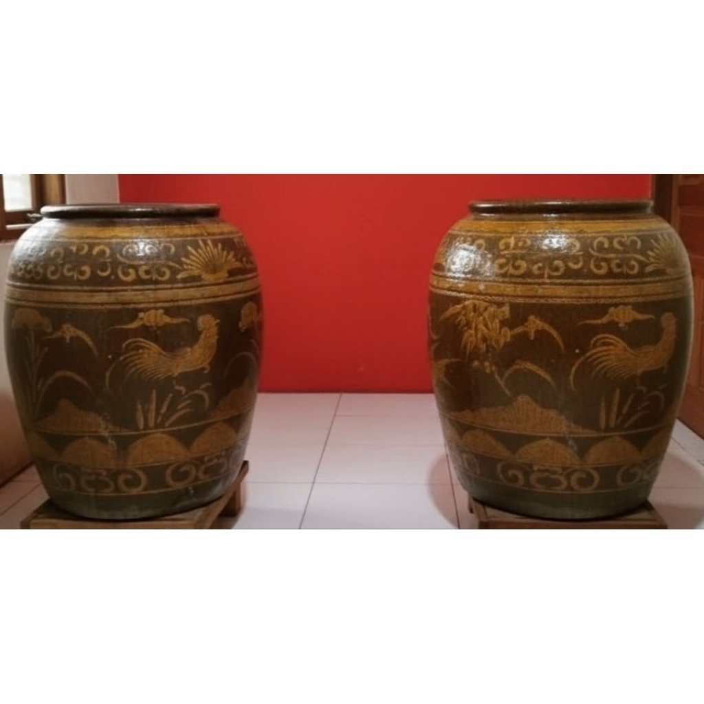 #guci ayam #gentong sepasang #keramik lama #vintage lawas #antik kuno #kolektor