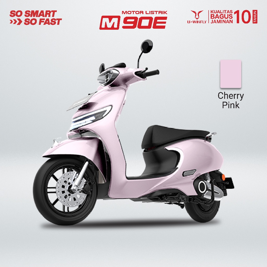 Uwinfly M90E (Motor Listrik), Range 90km, Quick Charge, Fast Swap, Li60v/24Ah, Motor Power 1500W, Sm