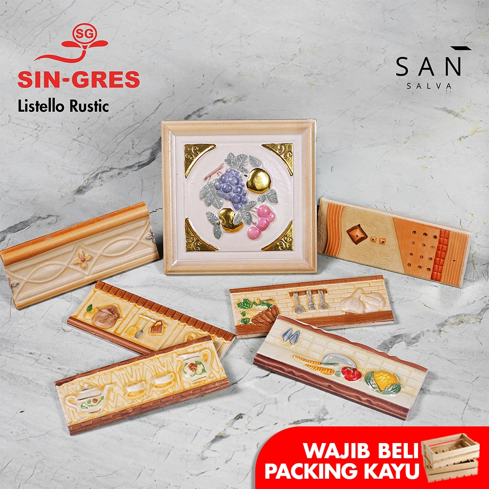 Sin-Gres Listello List Dinding Keramik 8x20 cm Variasi Rustic