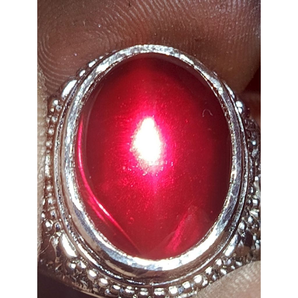 batu Mirah siam delima super mewah ikat alpaka krum no 7'5