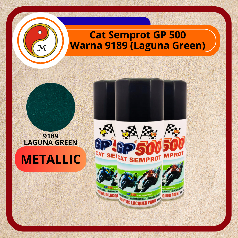 Cat Semprot GP500 / Pylox GP-500 300cc – Aneka Warna | Spray Paint Serbaguna / Warna Laguna Green (9