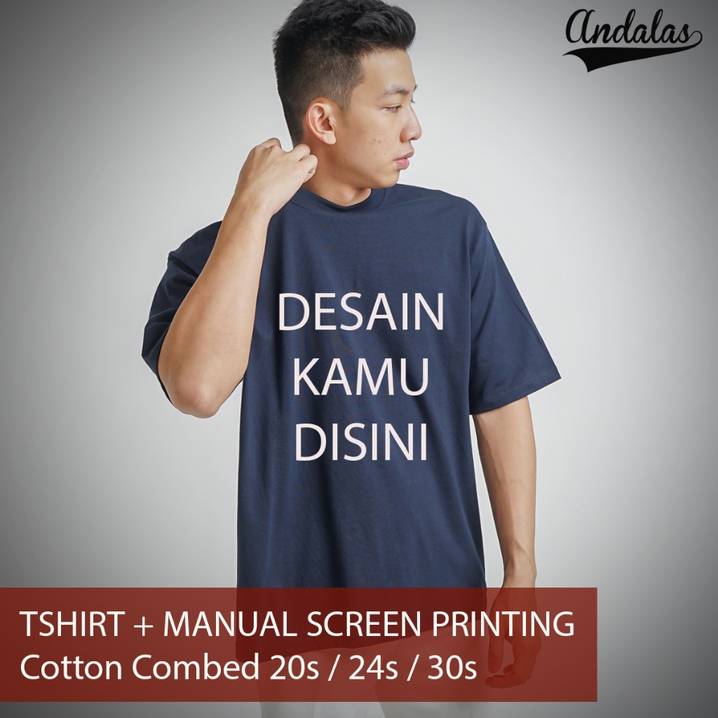 Jasa Sablon Kaos Manual Design Bebas | Katun Combed 20s 24s 30s | Tinta Rubber & Plastisol